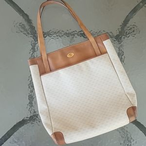 GUCCI Vintage Cream Brown Leather Bag